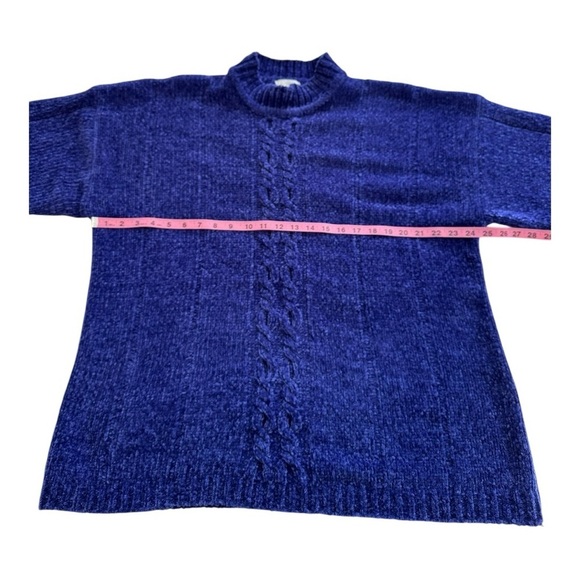 Jessica Sport Sweater Vintage Plus Size Chenille Mock Neck Cable Front - Size 18 - Picture 6 of 10